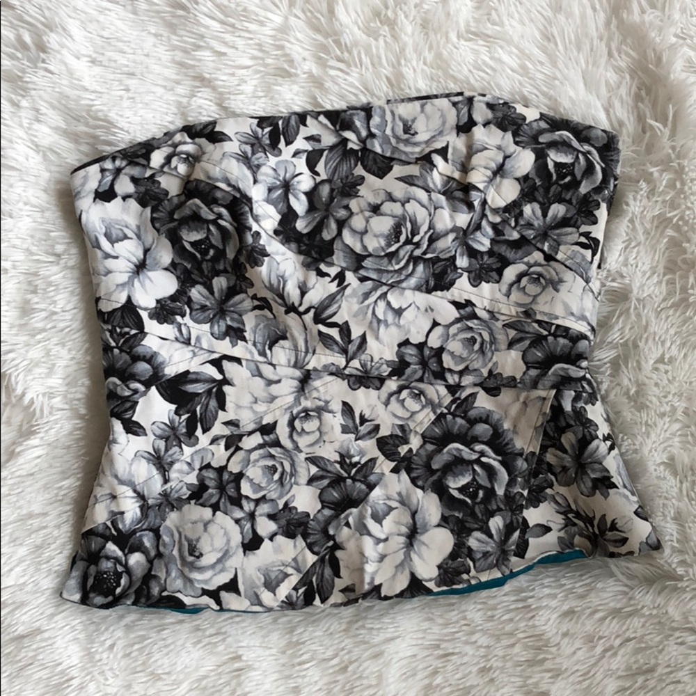 White House Black Market Floral Corset Bustier